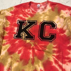 KC sweater Red Yellow Tye dye